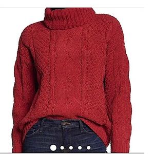Like new Chunky cable knit red sweater